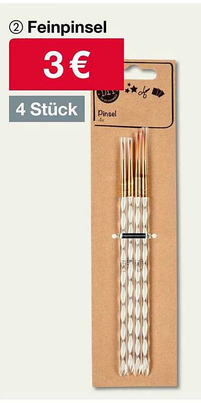Feinpinsel 4 Stück für nur 3 €