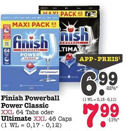 Finish Powerball Power Classic XXL 64 Tabs oder Ultimate XXL 46 Caps