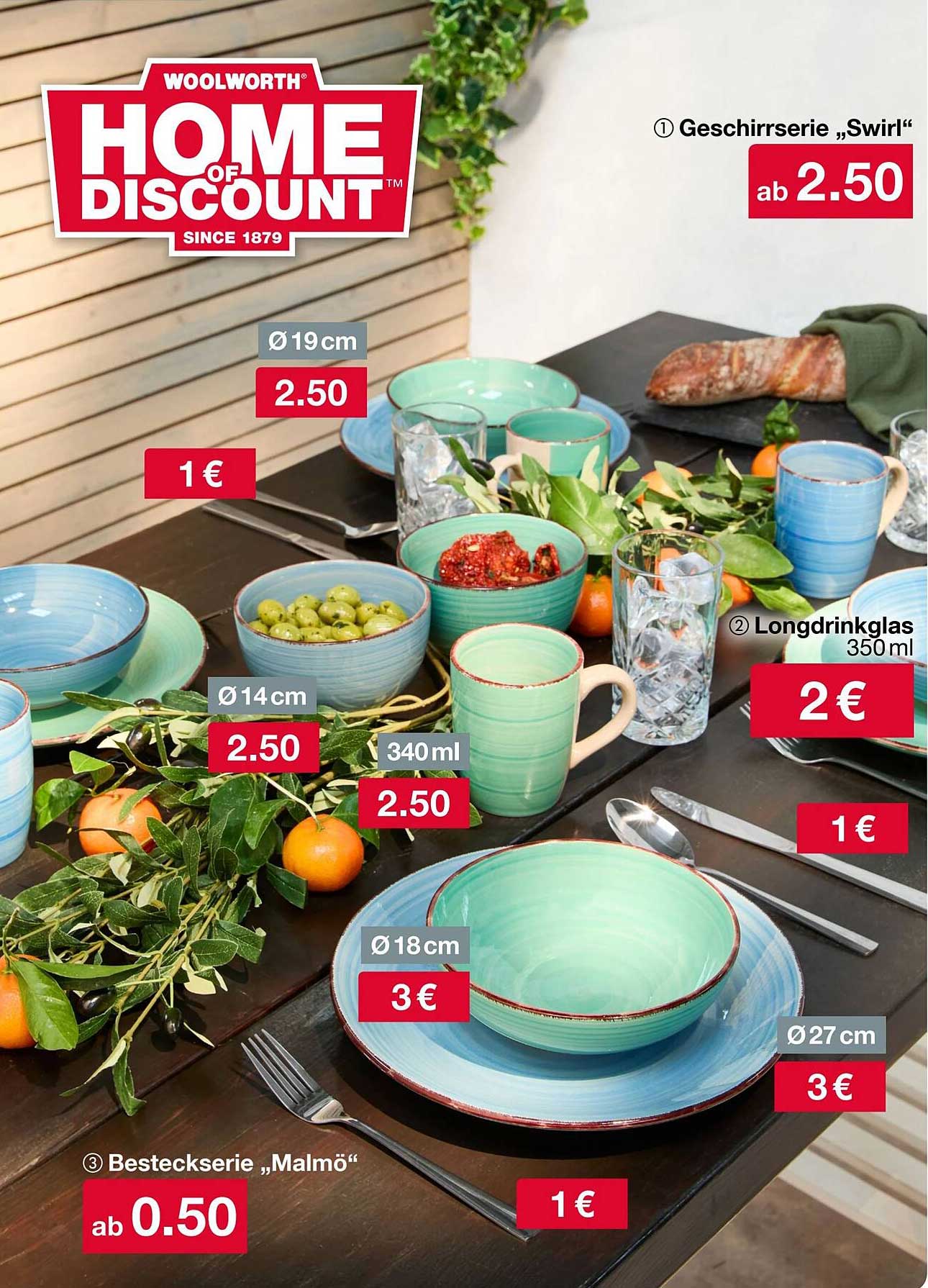 Geschirrserie „Swirl“ ab 2,50 €