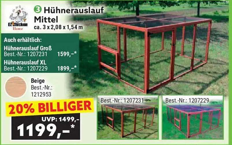 Hühnerauslauf Mittel - 3 x 2,08 x 1,54 m
