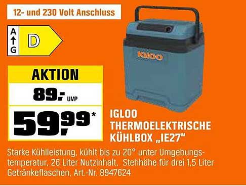 IGLOO thermoelektrische Kühlbox „IE27“