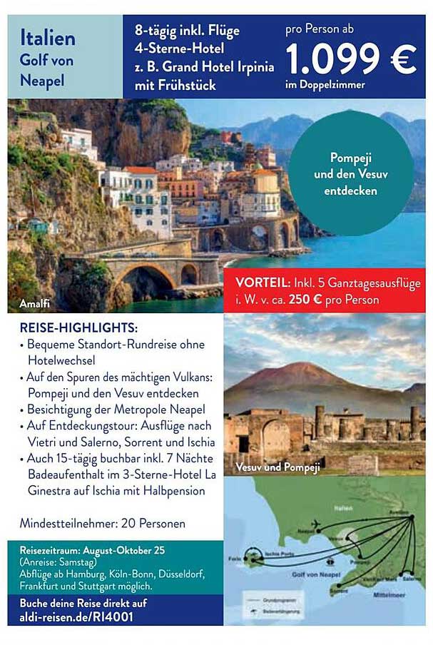 Italien Golf von Neapel - 8-tägige Reise inkl. Flüge und 4-Sterne-Hotel
