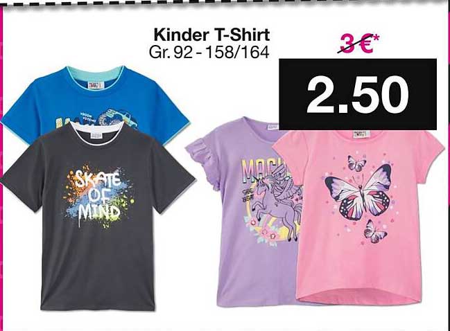 Kinder T-Shirt Gr. 92-158/164