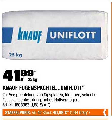 KNauf Fugenspachtel "UNIFLOTT" 25 kg