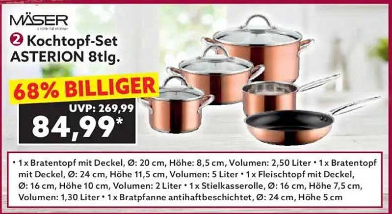 Kochtopf-Set ASTERION 8tlg von MÄSER zum Sonderpreis