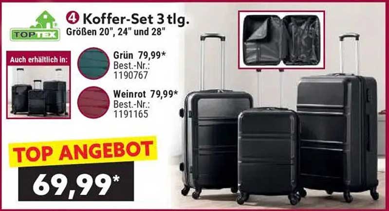 Koffer-Set 3-tlg. in den Größen 20", 24" und 28"