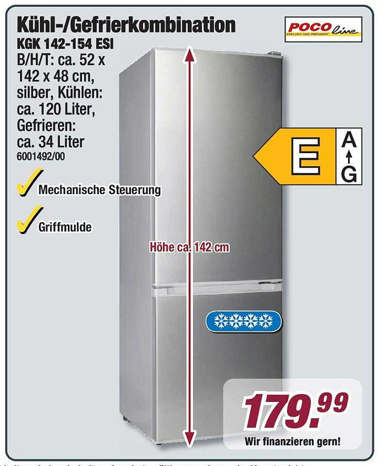 Kühl-/Gefrierkombination KGK 142-154 ESI
