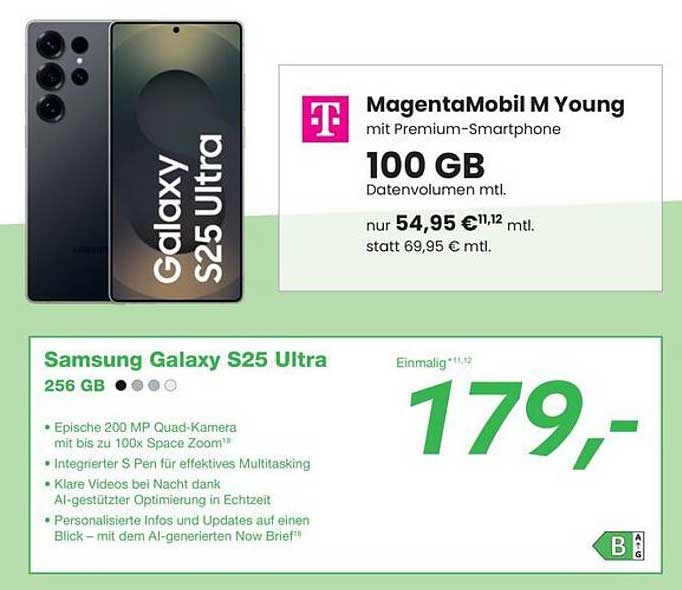 MagentaMobil M Young mit Premium-Smartphone Samsung Galaxy S25 Ultra