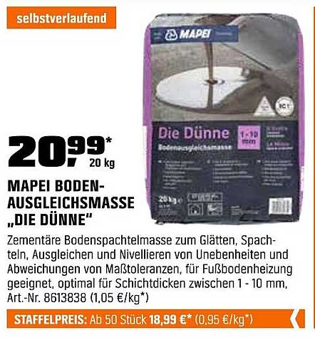 MAPEI BODENAUSGLEICHSMASSE „DIE DÜNNE“