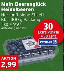 Mein Beeren Glück Heidelbeeren 300 g Packung