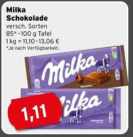 Milka Schokolade - verschiedene Sorten 85*-100 g Tafel