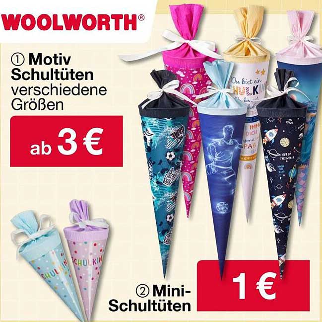 Motiv Schultüten verschiedene Größen