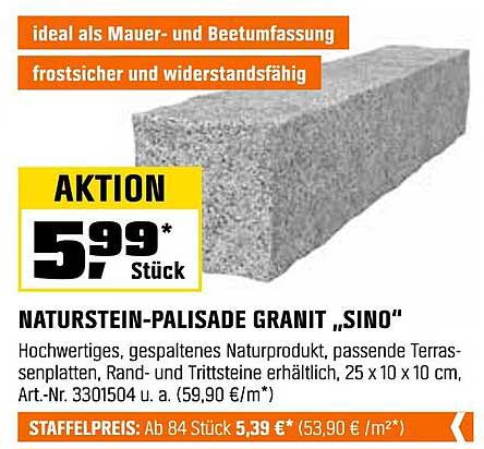 Naturstein-Palisade Granit 'Sino'
