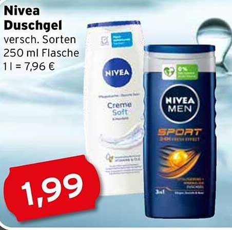 Nivea Duschgel versch. Sorten 250 ml Flasche
