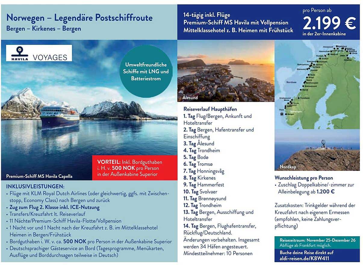 Norwegen – Legändere Postschiffroute