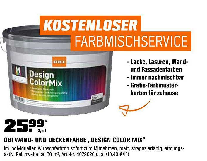 OBI WAND- UND DECKENFARBE „DESIGN COLOR MIX“