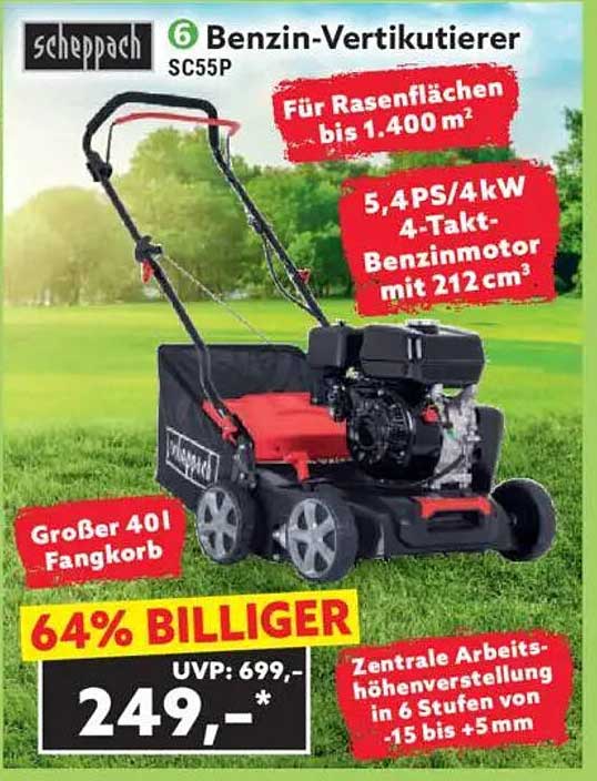 Scheppach Benzin-Vertikutierer SC55P