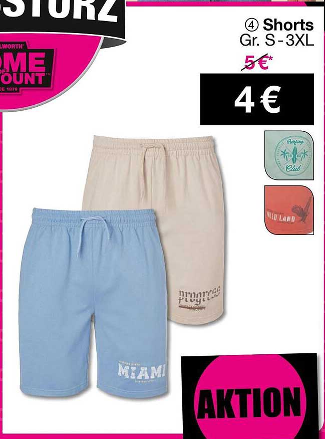 Shorts Gr. S-3XL, Aktionspreis 4€