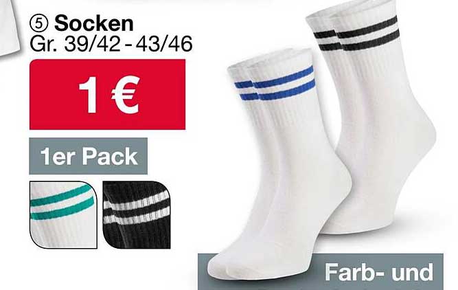 Socken 1 € - Farb- und Mustervielfalt