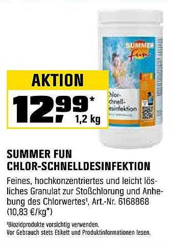 SUMMER FUN CHLOR-SCHNELLDESINFEKTION 1,2 kg
