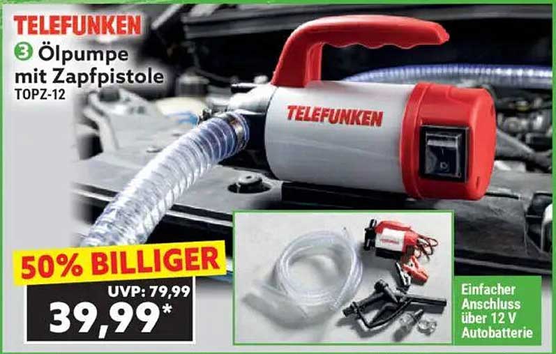 TELEFUNKEN Ölpumpe mit Zapfpistole TOPZ-12