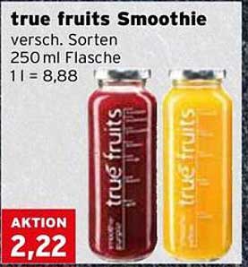 true fruits Smoothie - verschiedene Sorten, 250 ml Flasche