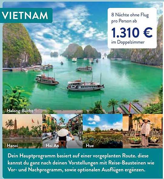 Vietnam: 8 Nächte ohne Flug pro Person ab 1.310 € im Doppelzimmer