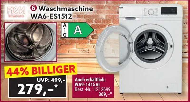 Waschmaschine WA6-ES1512 – 44% billiger!