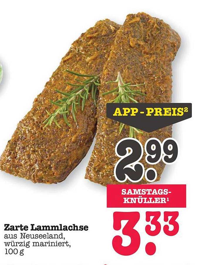 Zarte Lammlachse aus Neuseeland, würzig mariniert, 100 g