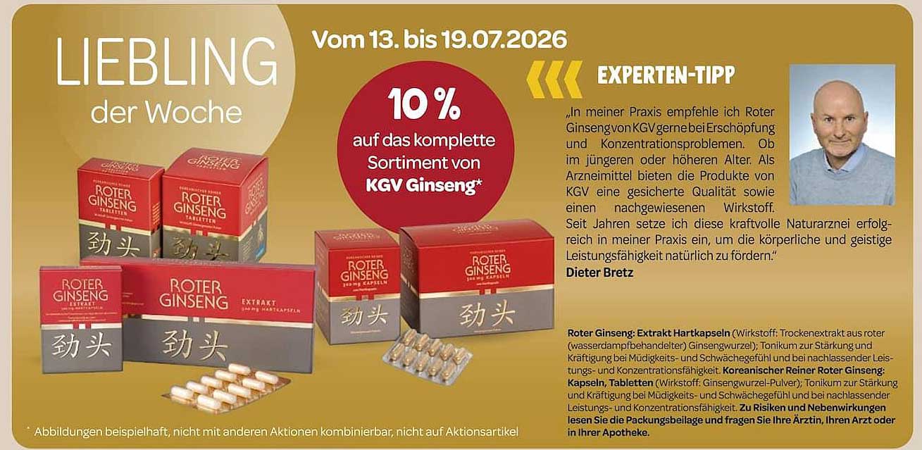 10 % auf das komplette Sortiment von KGV Ginseng*