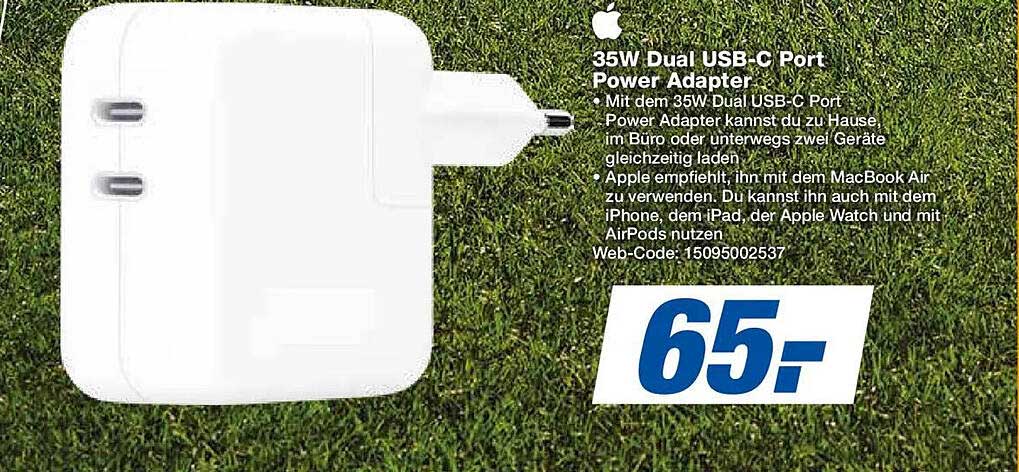 35W Dual USB-C Port Power Adapter