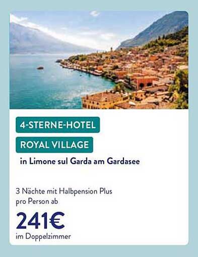 4-STERNE-HOTEL ROYAL VILLAGE in Limone sul Garda am Gardasee