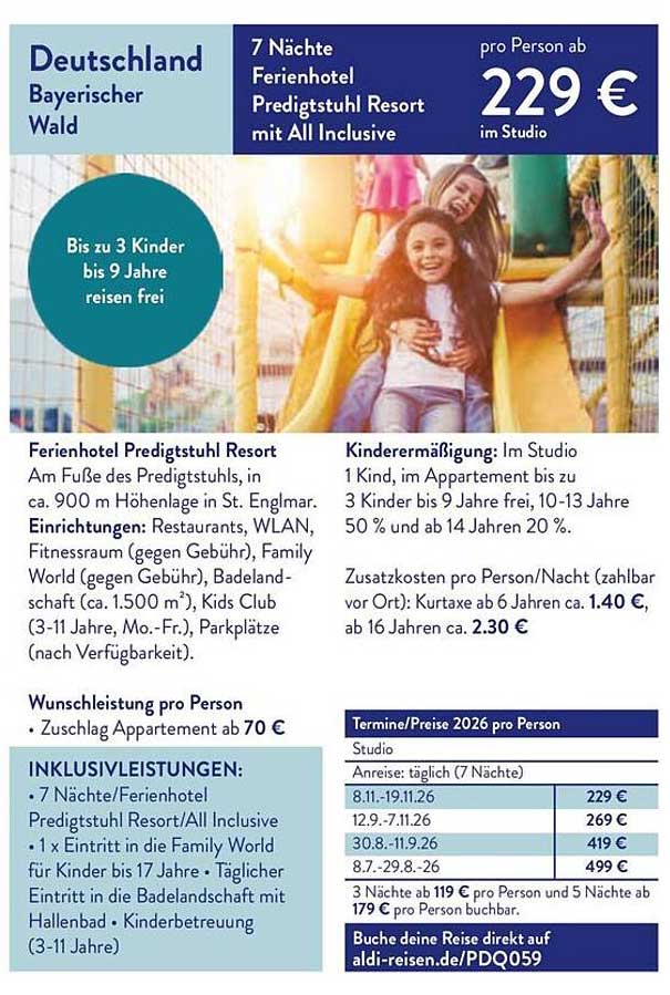 7 Nächte Ferienhotel Predigtstuhl Resort mit All Inclusive