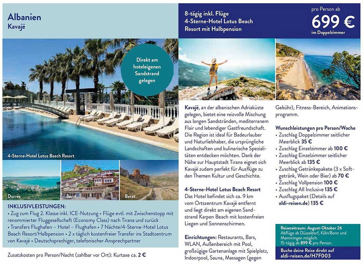 8-tägig inkl. Flüge 4-Sterne-Hotel Lotus Beach Resort mit Halbpension