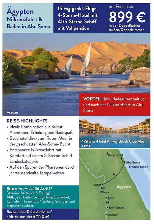 Ägypten Nilkreuzfahrt & Baden in Abu Soma
