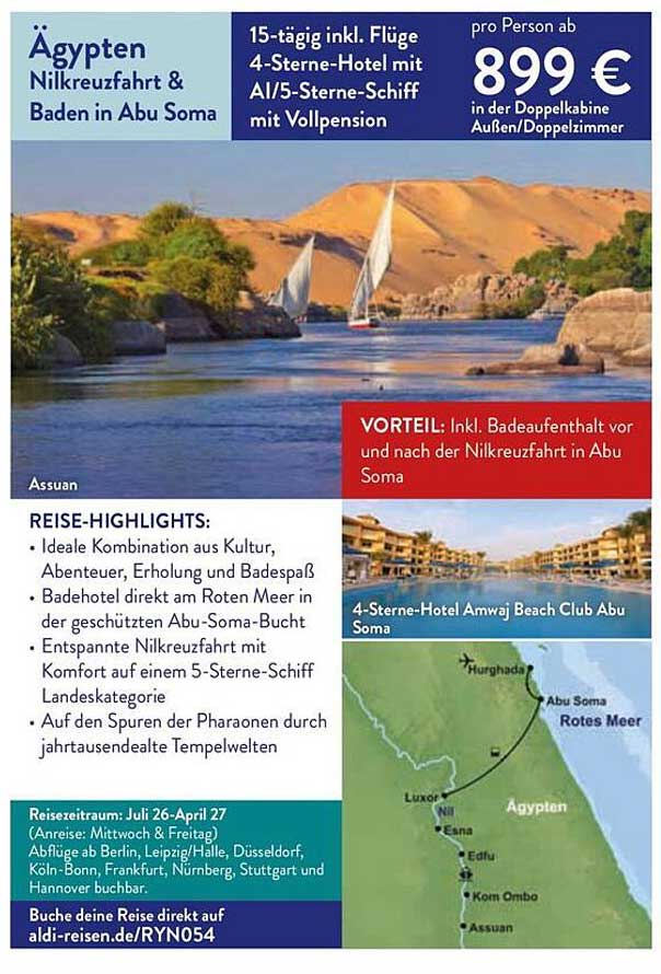 Ägypten Nilkreuzfahrt & Baden in Abu Soma