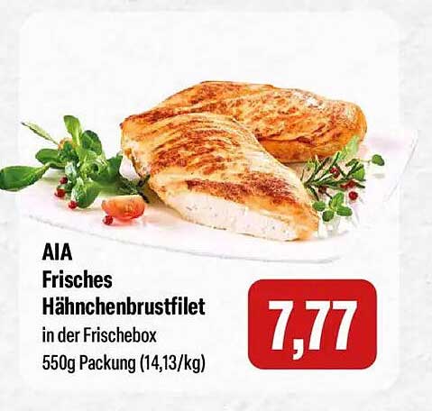AIA Frisches Hähnchenbrustfilet in der Frischebox 550g Packung (14,13/kg)