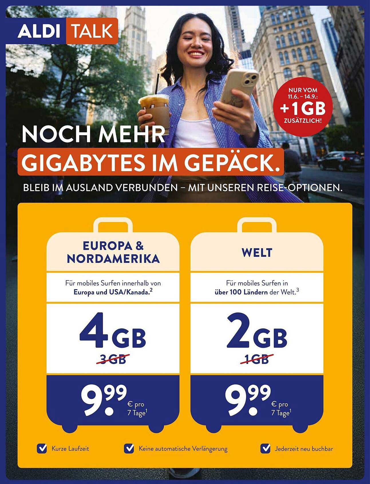 ALDI TALK NOCH MEHR GIGABYTES IM GEPÄCK.