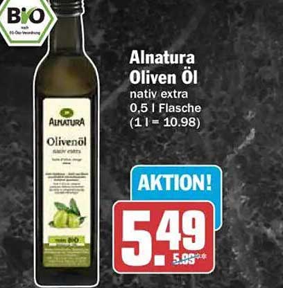 Alnatura Oliven Öl nativ extra 0,5 l Flasche