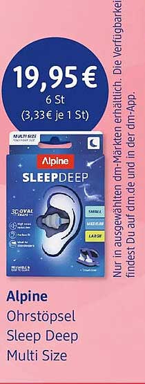 Alpine Ohrstöpsel Sleep Deep Multi Size