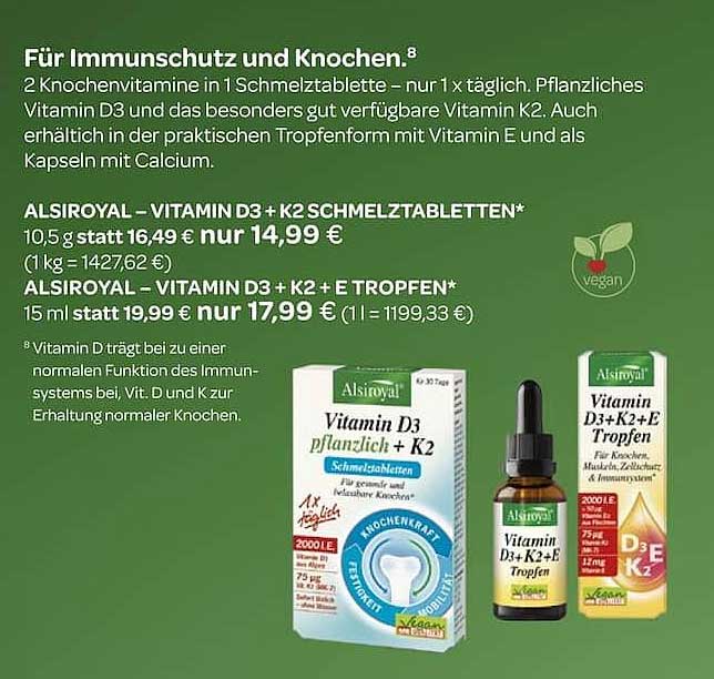 ALSIROYAL – VITAMIN D3 + K2 SCHMELZTABLETTEN*