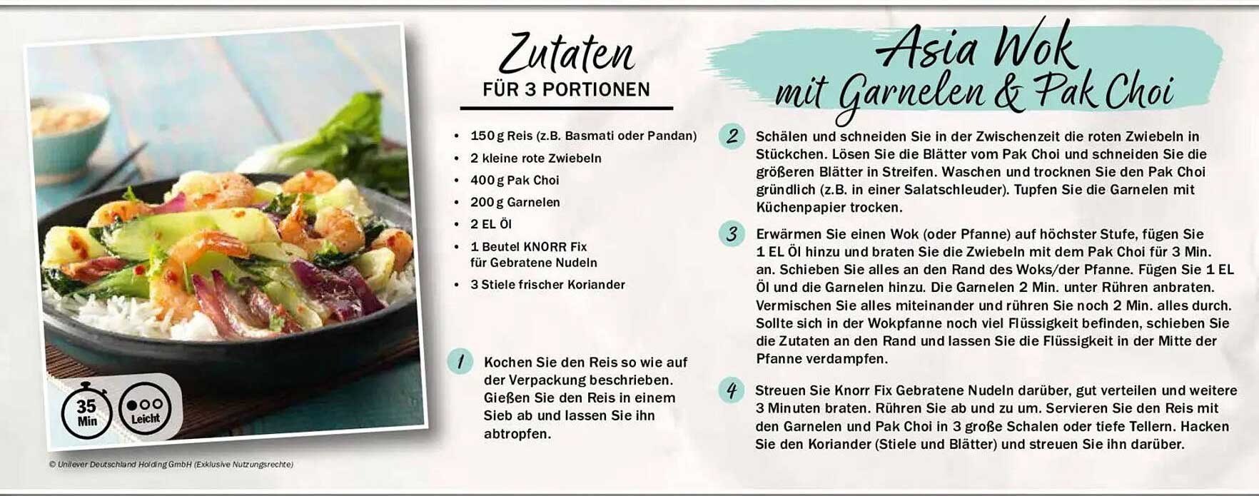 Asia Wok mit Garnelen & Pak Choi