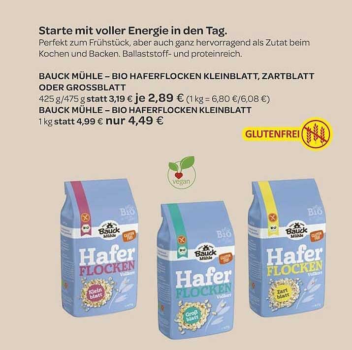 BAUCK MÜHLE – BIO HAFERFLOCKEN KLEINBLATT, ZARTBLATT ODER GROSSBLATT