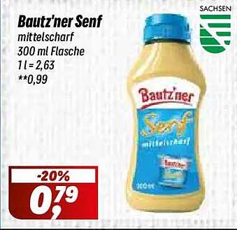 Bautz'ner Senf mittelscharf 300 ml Flasche