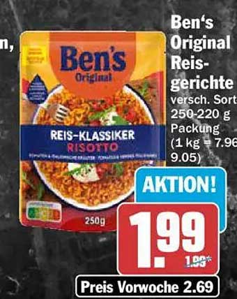 Ben's Original Reis-gerichte versch. Sort. 250-220 g Packung (1 kg = 7.96 9.05)