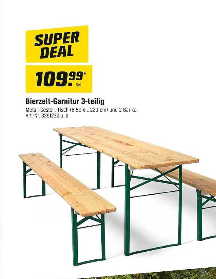 Bierzelt-Garnitur 3-teilig