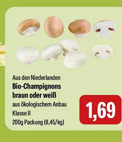 Bio-Champignons braun oder weiß