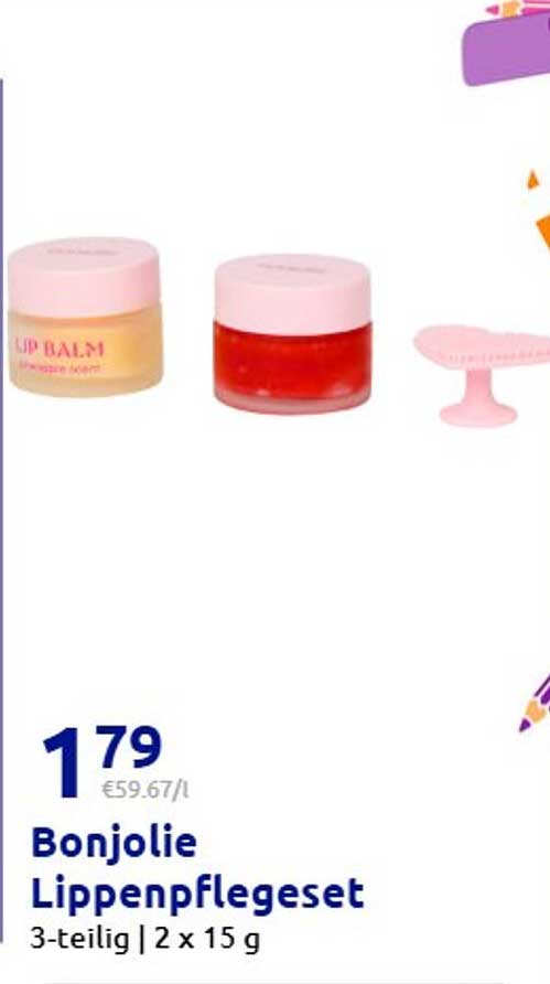 Bonjolie Lippenpflegeset 3-teilig | 2 x 15 g
