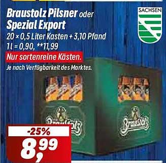 Braustolz Pilsner oder Spezial Export