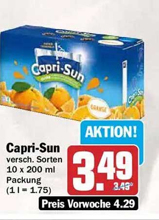 Capri-Sun versch. Sorten 10 x 200 ml Packung (1 l = 1.75)